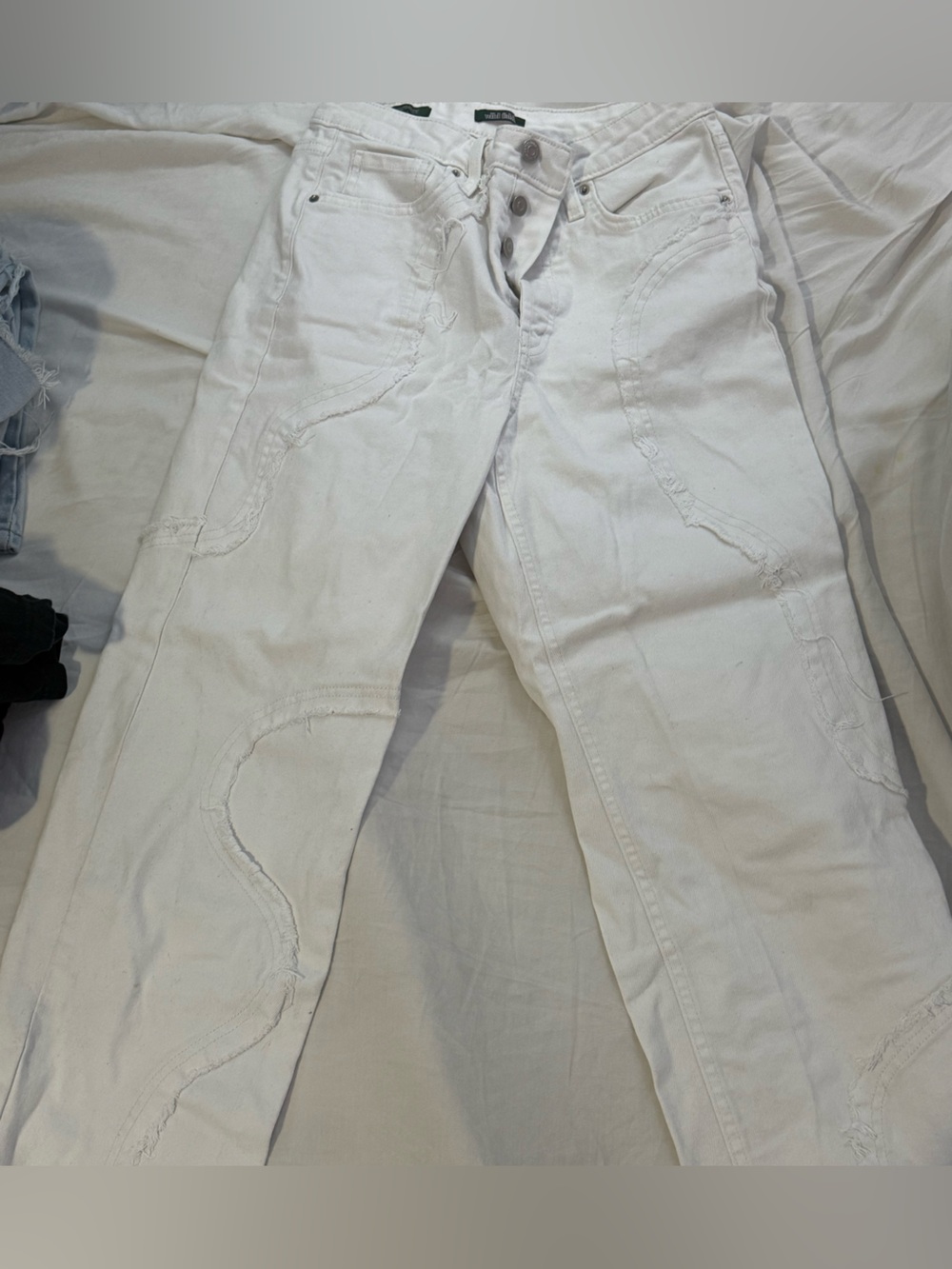 wild fable White Skinny Jeans with Curved Seamed Detailing
